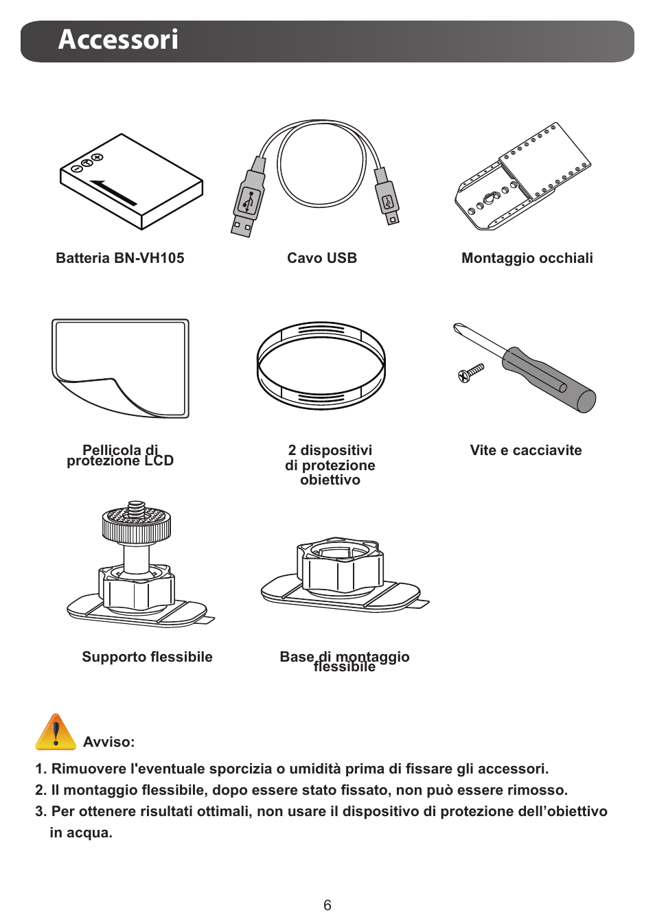Accessori | JVC GC-XA1 BE User Manual | Page 63 / 210