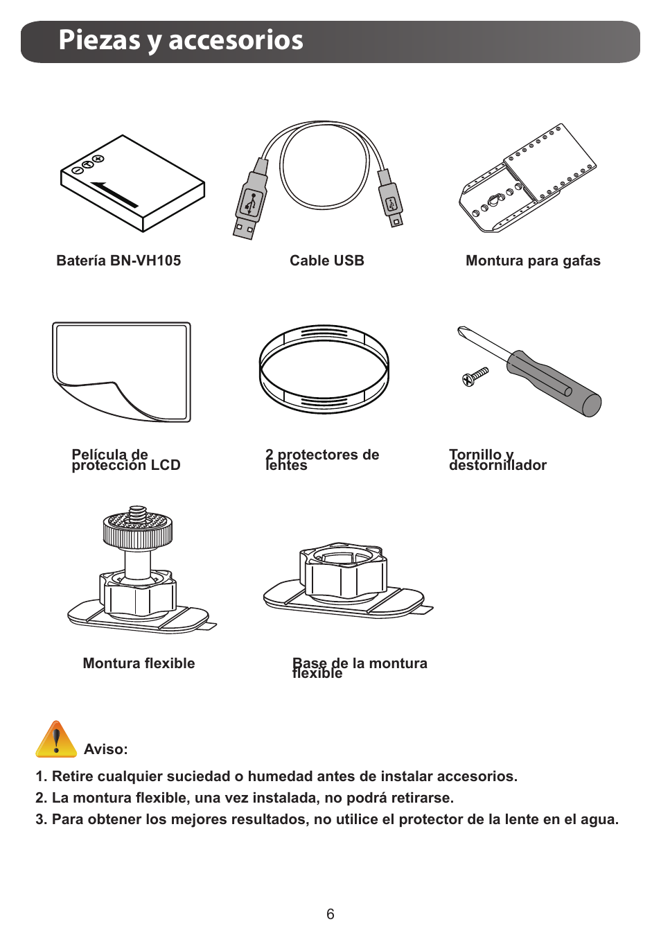 Piezas y accesorios | JVC GC-XA1 BE User Manual | Page 82 / 210