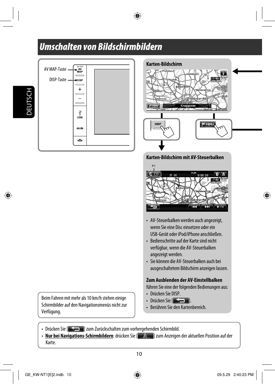 Umschalten von bildschirmbildern, Deutsch | JVC KW-NT1 User Manual | Page 102 / 275