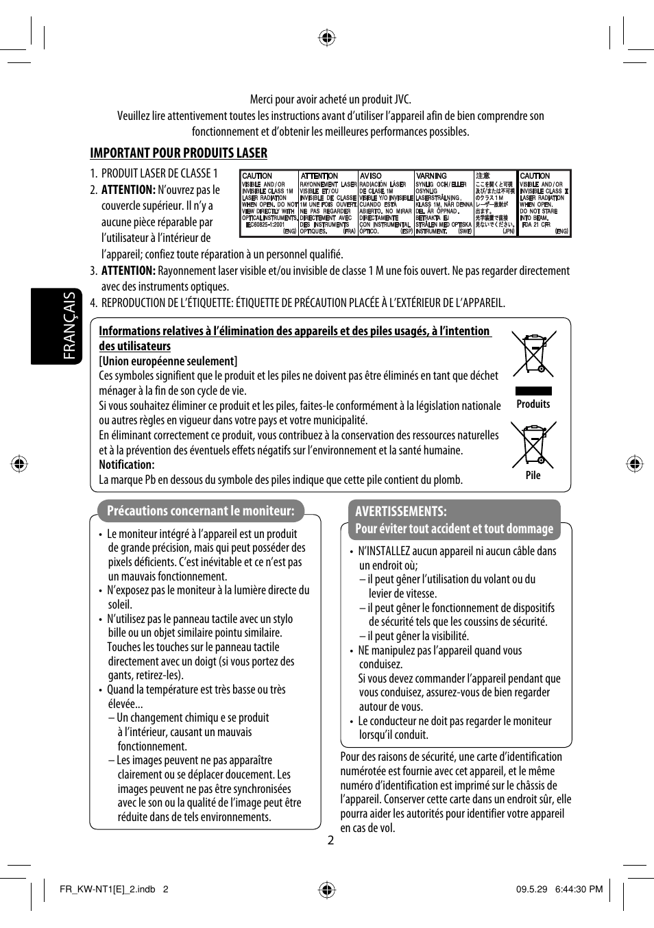 Français | JVC KW-NT1 User Manual | Page 184 / 275