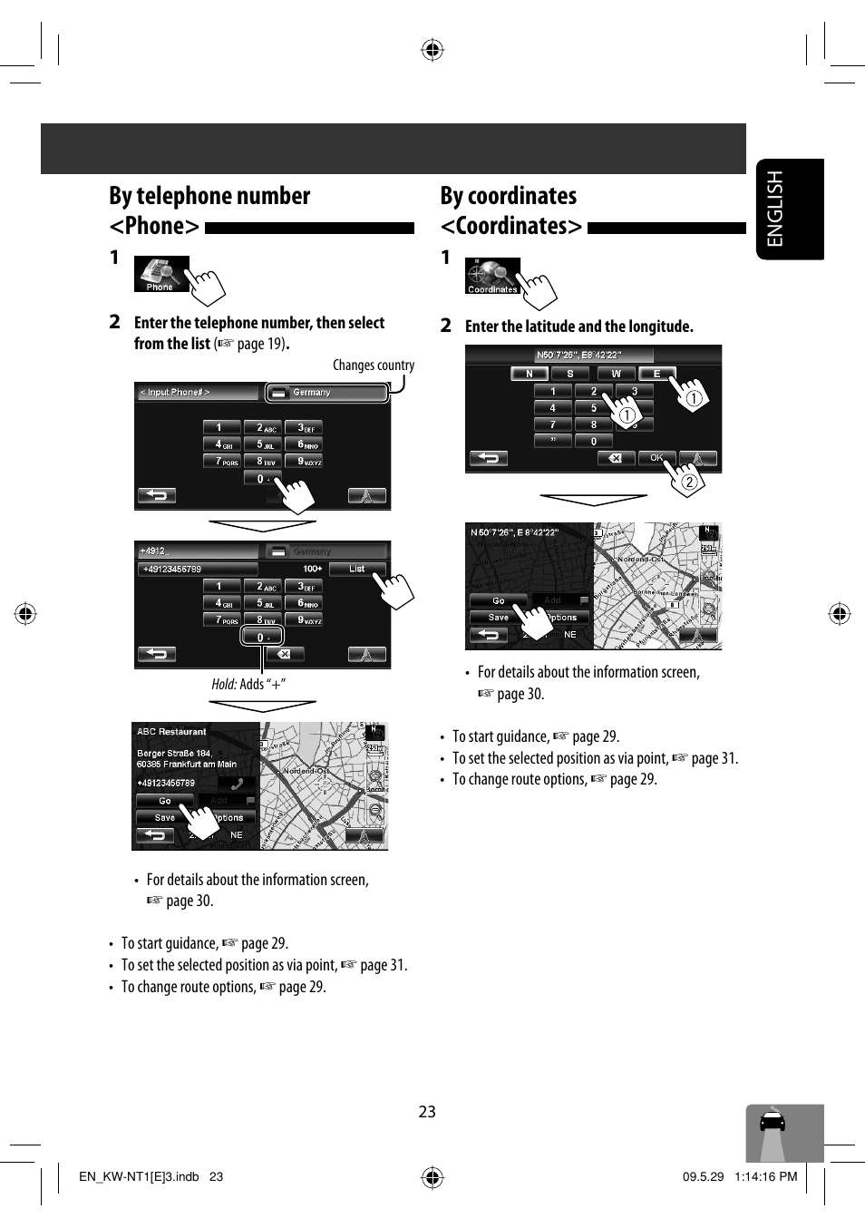 By telephone number <phone, By coordinates <coordinates, English | JVC KW-NT1 User Manual | Page 25 / 275