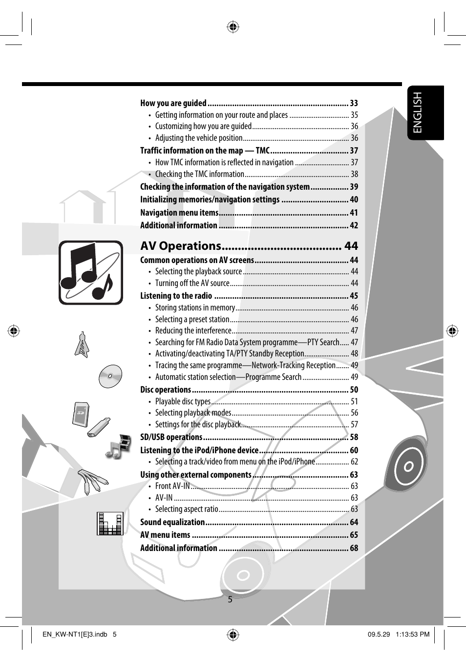 Av operations, English | JVC KW-NT1 User Manual | Page 7 / 275
