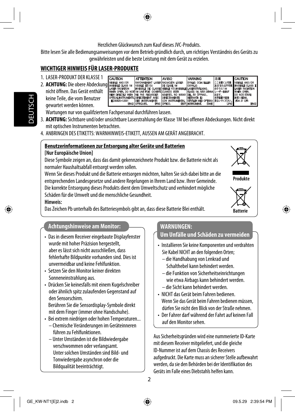 Deutsch | JVC KW-NT1 User Manual | Page 94 / 275