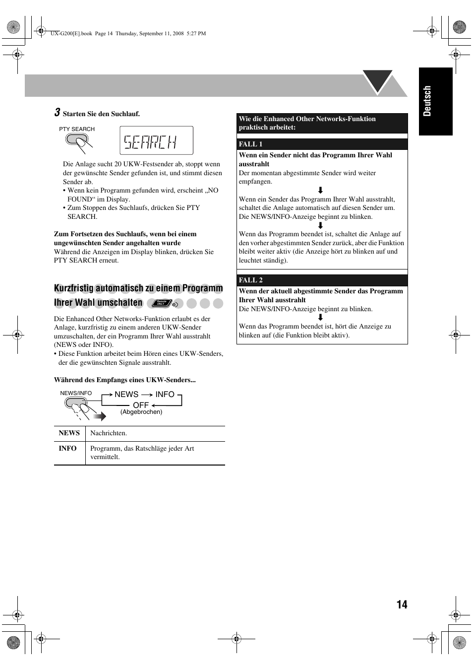 Deutsch | JVC UX-G200 User Manual | Page 19 / 78