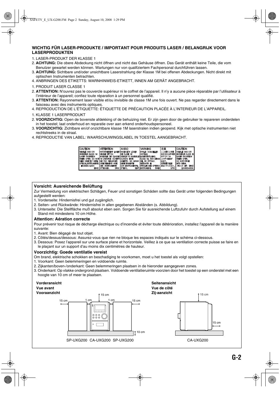 JVC UX-G200 User Manual | Page 3 / 78