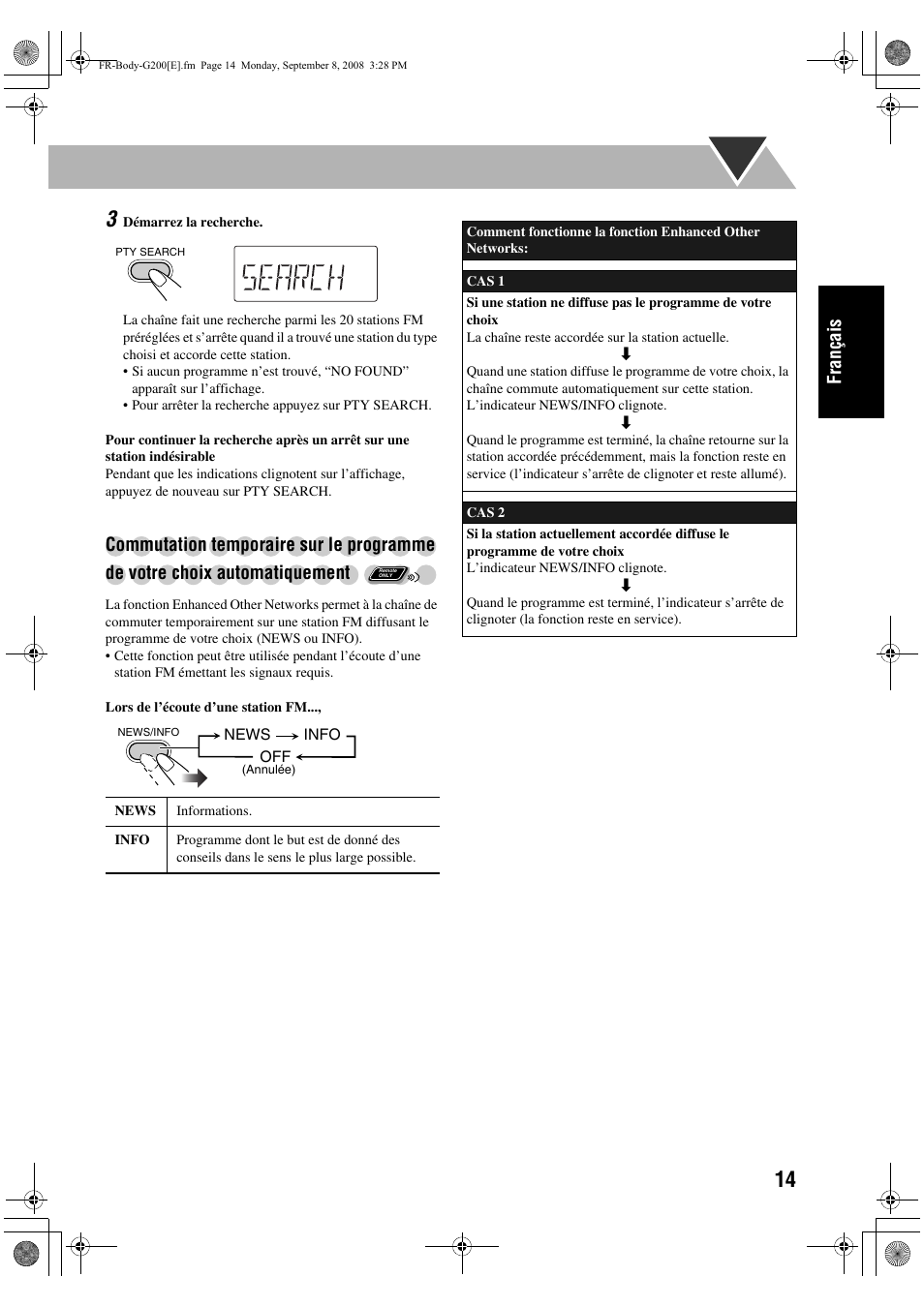 Français | JVC UX-G200 User Manual | Page 43 / 78