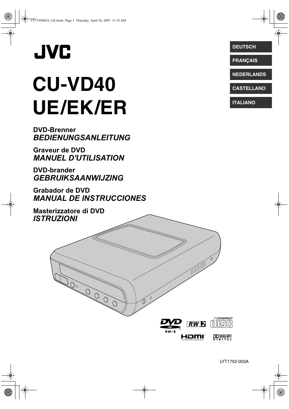 JVC CU-VD40 User Manual | 132 pages