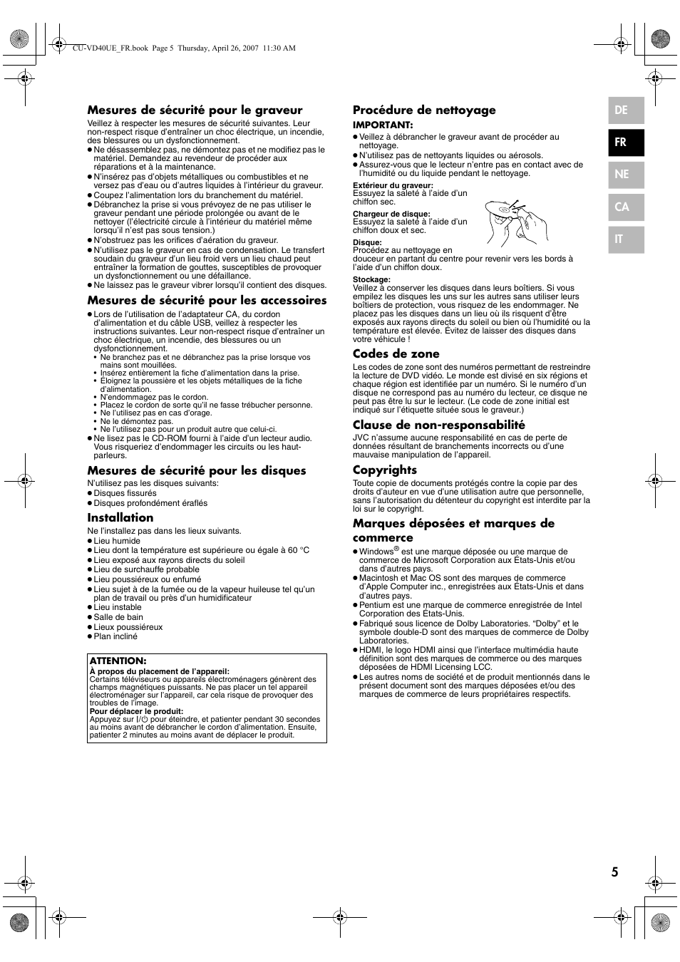 JVC CU-VD40 User Manual | Page 31 / 132