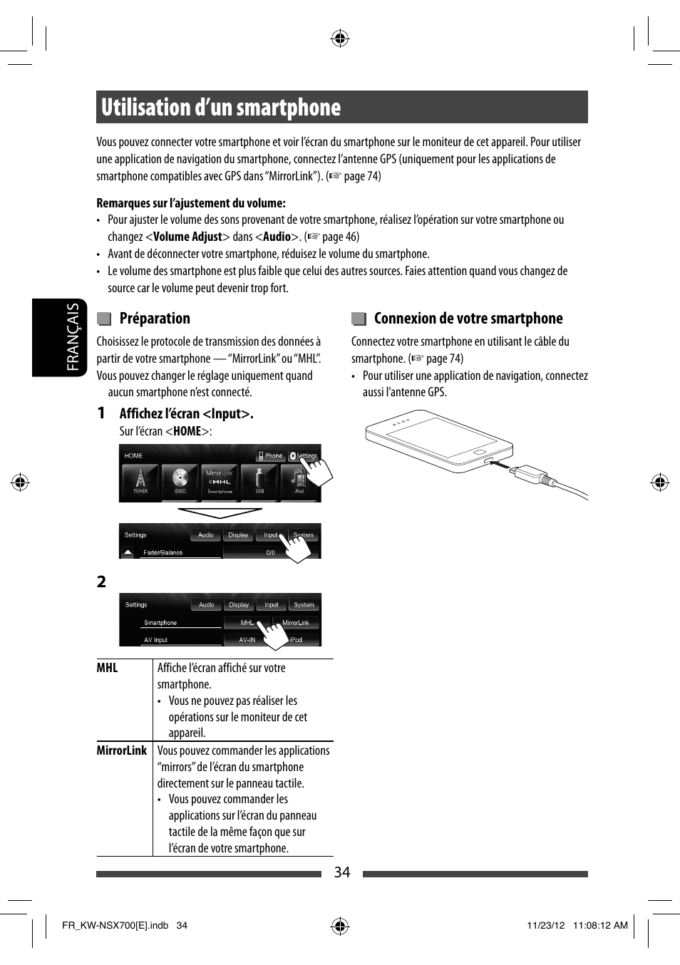 Utilisation d’un smartphone | JVC KW-NSX700 User Manual | Page 186 / 309