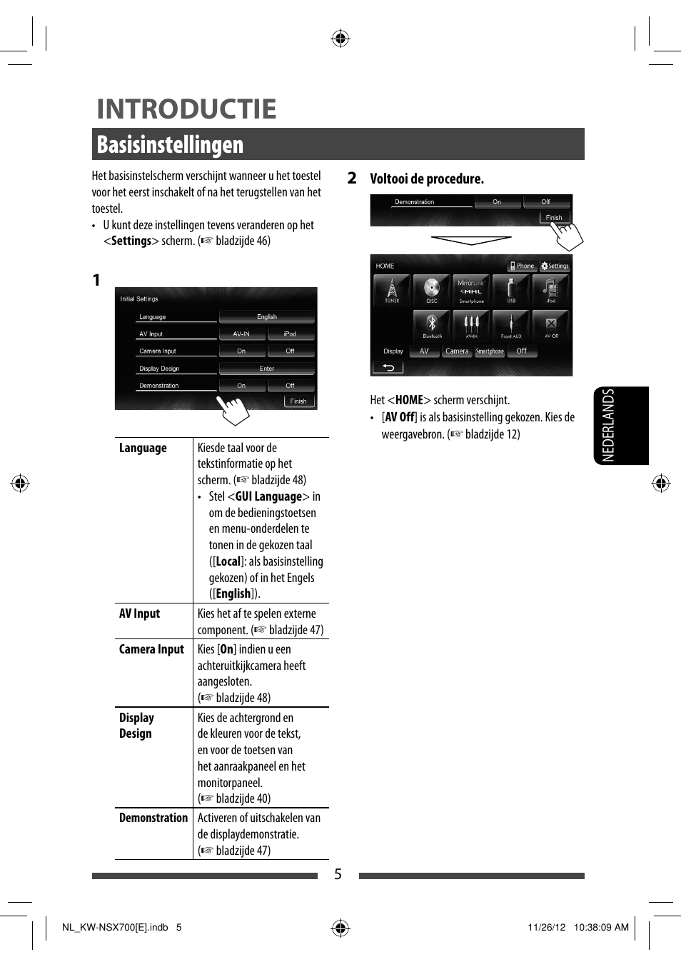 Introductie, Basisinstellingen | JVC KW-NSX700 User Manual | Page 233 / 309