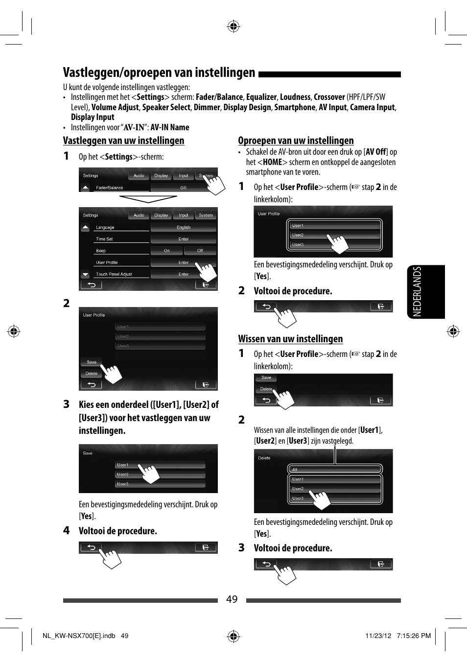 Vastleggen/oproepen van instellingen | JVC KW-NSX700 User Manual | Page 277 / 309