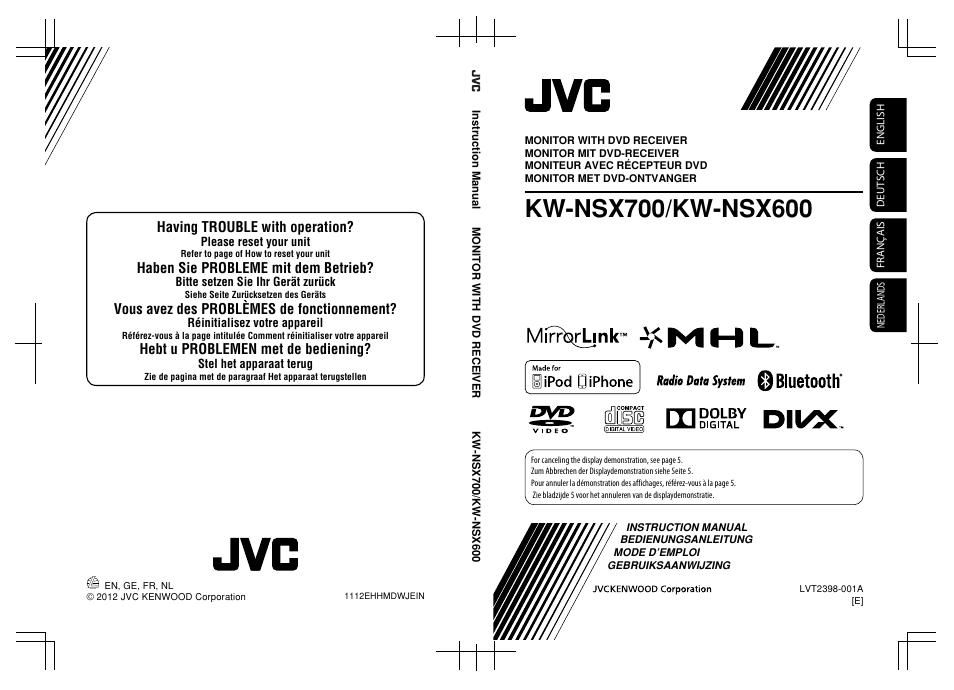 Having trouble with operation, Haben sie probleme mit dem betrieb, Vous avez des problèmes de fonctionnement | Hebt u problemen met de bediening | JVC KW-NSX700 User Manual | Page 308 / 309