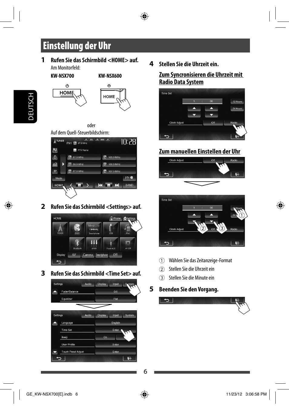 Einstellung der uhr | JVC KW-NSX700 User Manual | Page 82 / 309