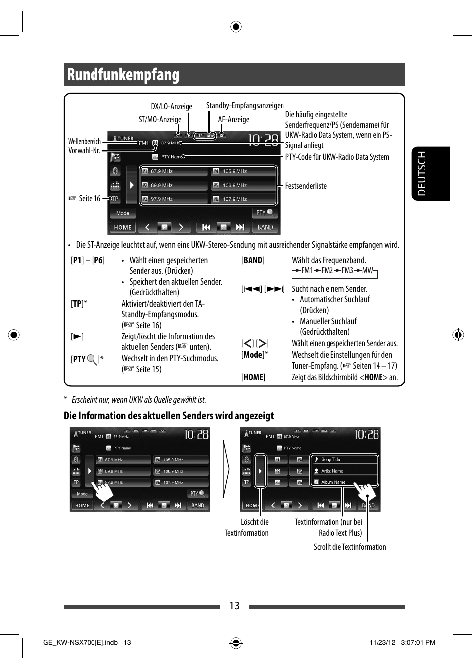 Rundfunkempfang | JVC KW-NSX700 User Manual | Page 89 / 309