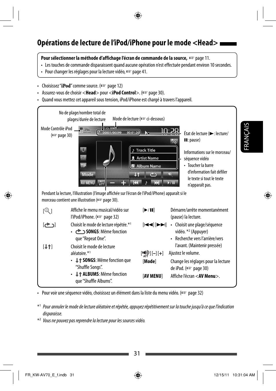 31 français | JVC KW-AV70BT User Manual | Page 175 / 293