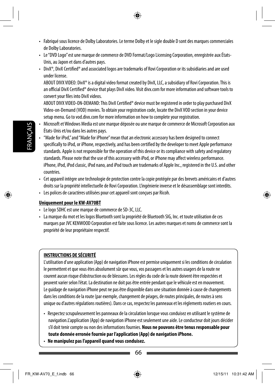 66 français | JVC KW-AV70BT User Manual | Page 210 / 293