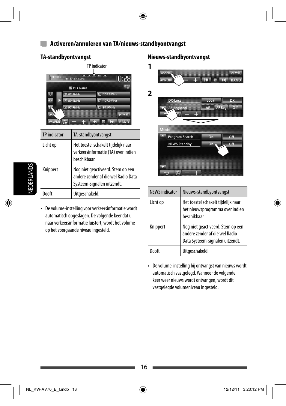 Activeren/annuleren van ta/nieuws-standbyontvangst | JVC KW-AV70BT User Manual | Page 232 / 293