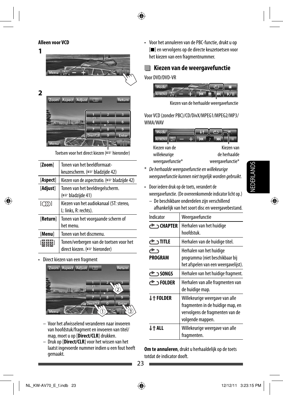 Kiezen van de weergavefunctie | JVC KW-AV70BT User Manual | Page 239 / 293