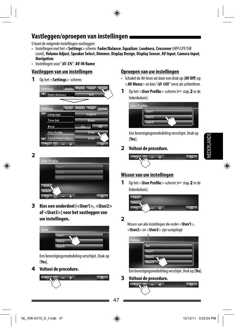 Vastleggen/oproepen van instellingen | JVC KW-AV70BT User Manual | Page 263 / 293