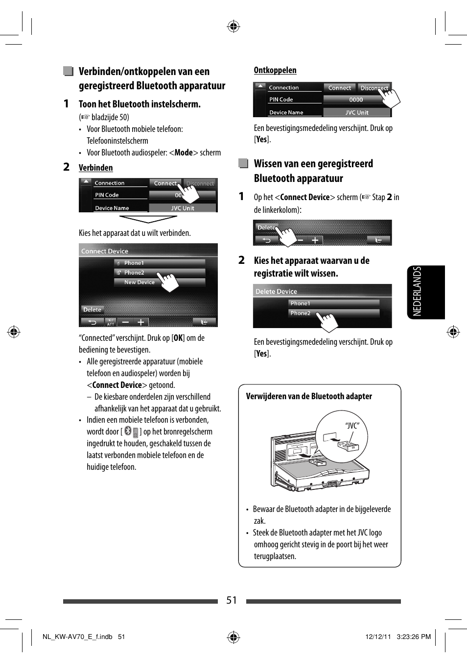 Wissen van een geregistreerd bluetooth apparatuur | JVC KW-AV70BT User Manual | Page 267 / 293