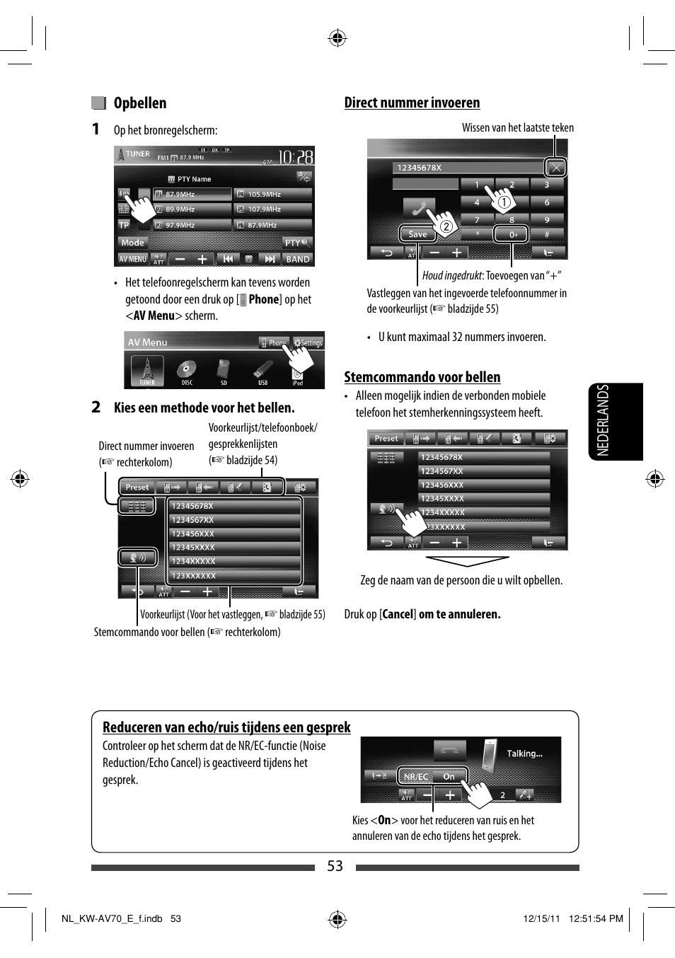 Opbellen | JVC KW-AV70BT User Manual | Page 269 / 293