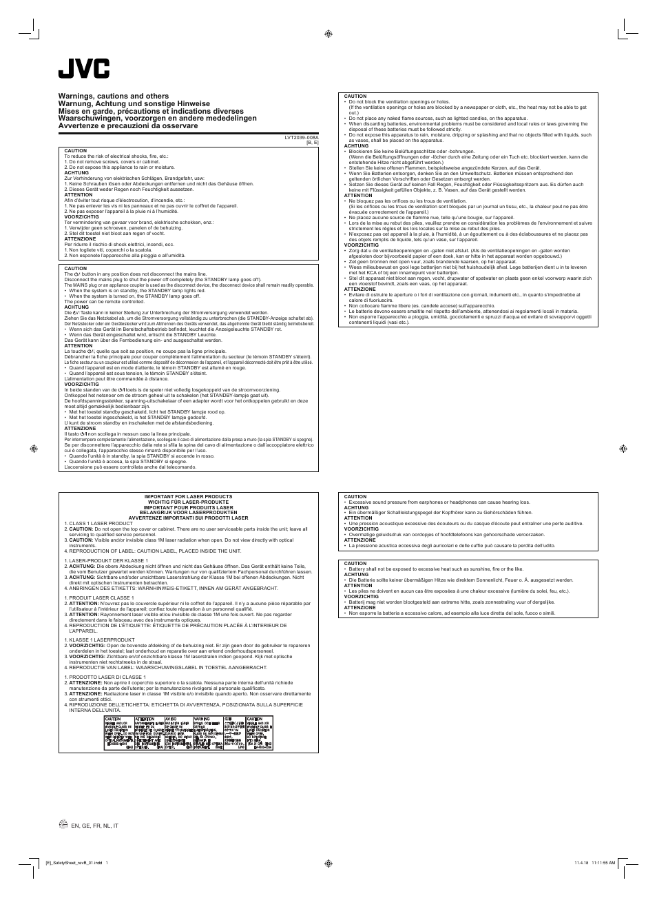 JVC UX-VJ5 User Manual | 2 pages