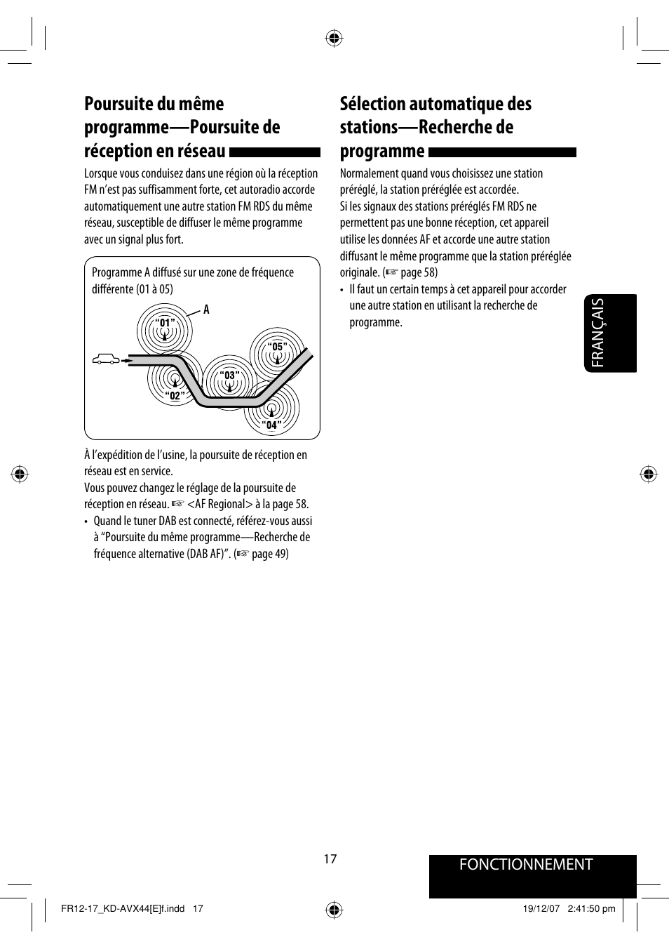 Fonctionnement, Français | JVC KD-AVX44 User Manual | Page 167 / 301