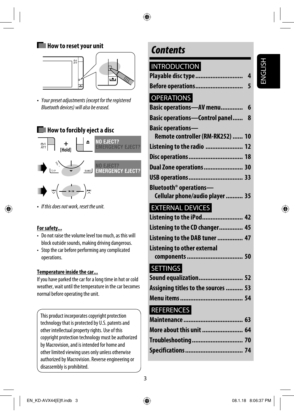 JVC KD-AVX44 User Manual | Page 5 / 301