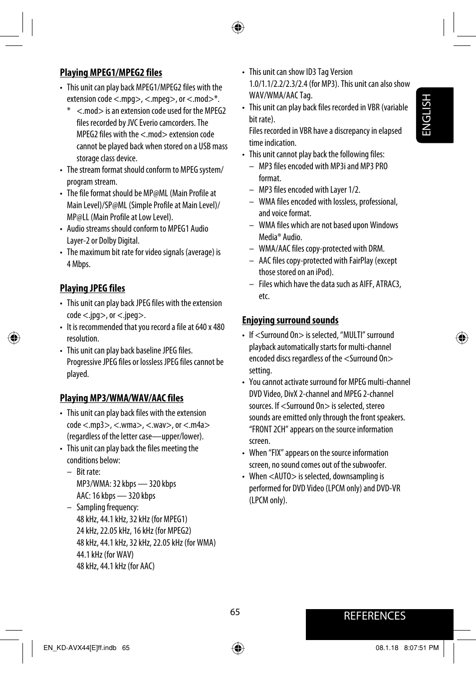 References english | JVC KD-AVX44 User Manual | Page 67 / 301