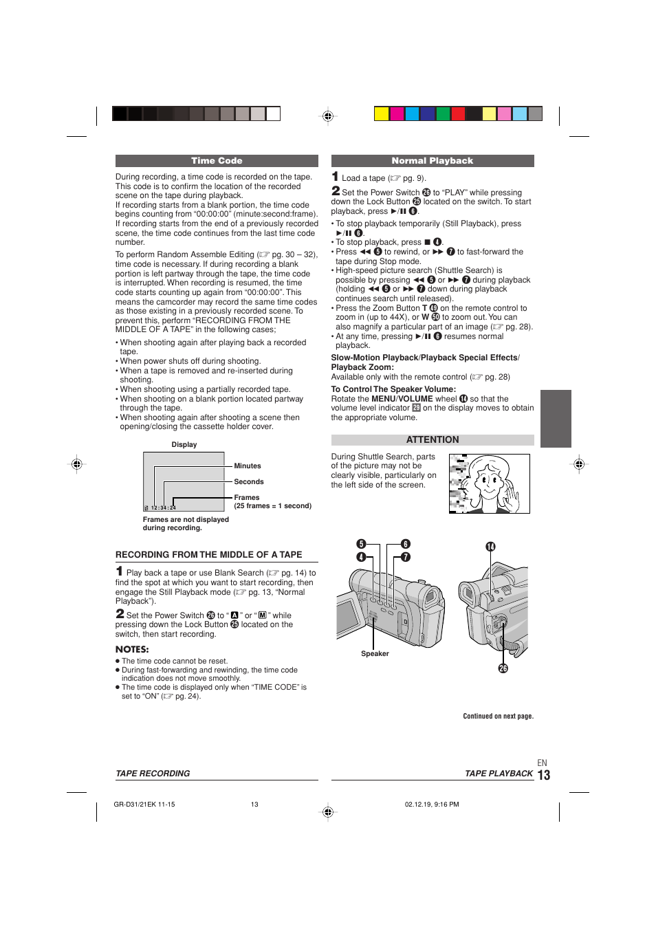 5 4 6 7 $ y | JVC GR-D21 User Manual | Page 13 / 48