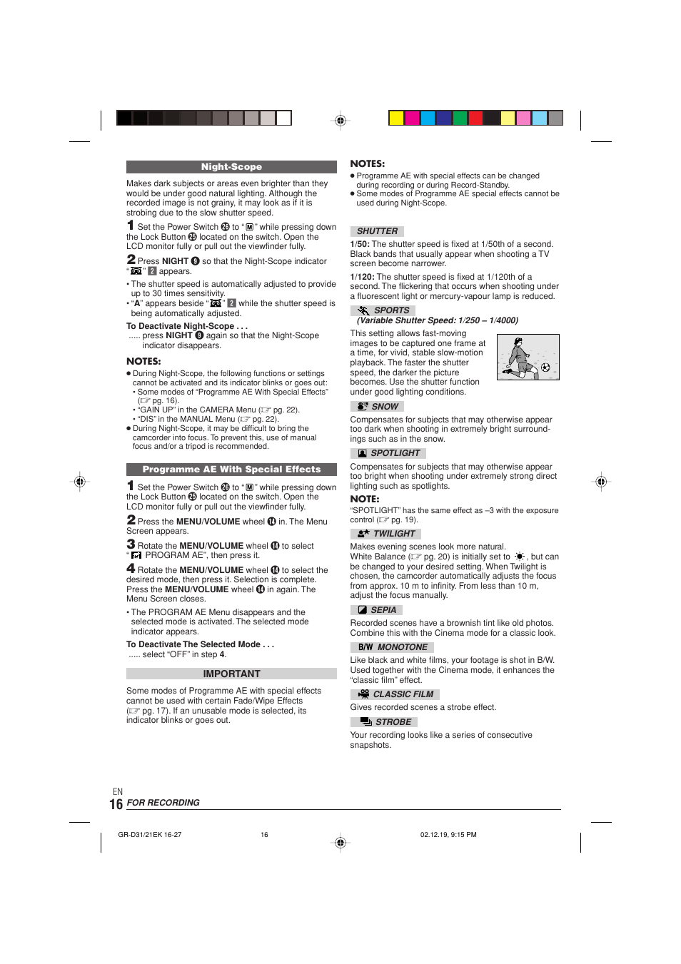 JVC GR-D21 User Manual | Page 16 / 48