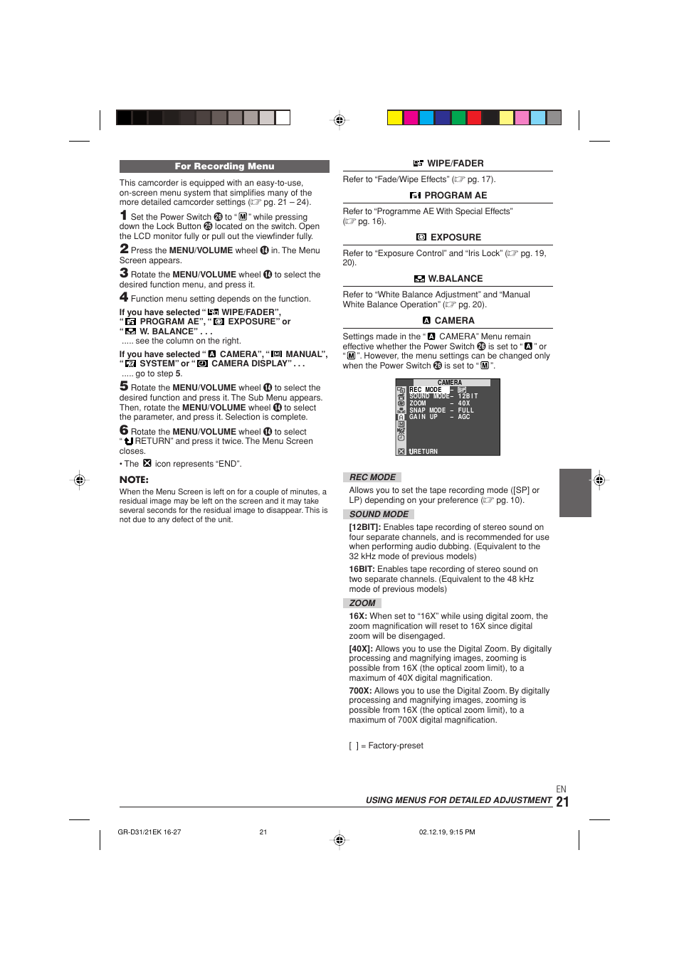 JVC GR-D21 User Manual | Page 21 / 48