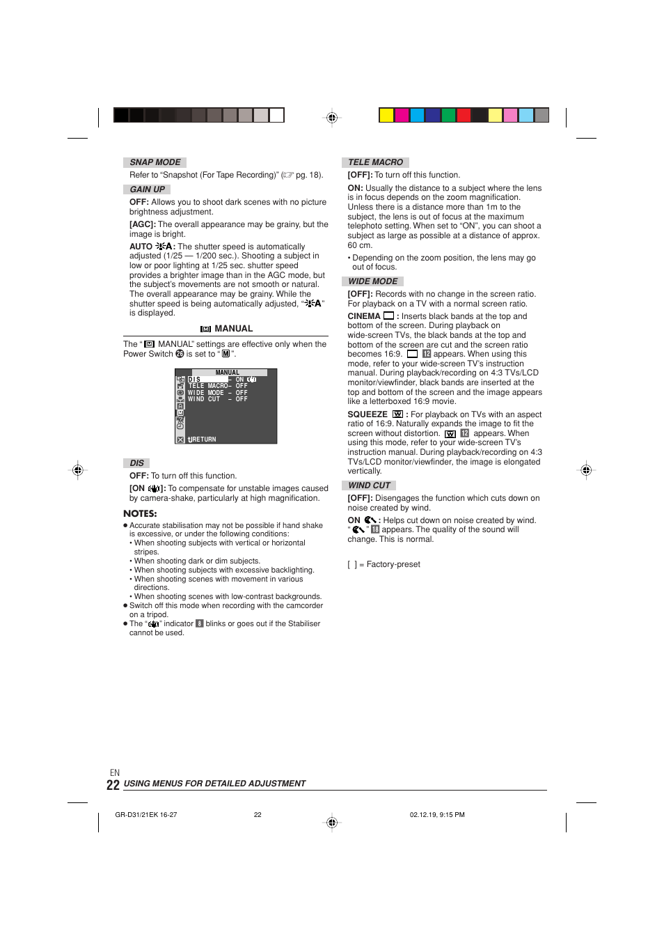 JVC GR-D21 User Manual | Page 22 / 48