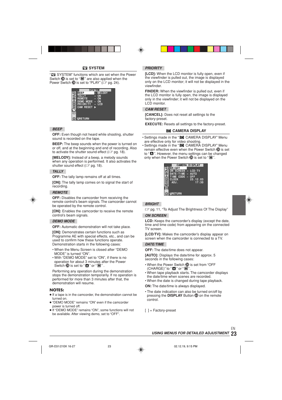 JVC GR-D21 User Manual | Page 23 / 48