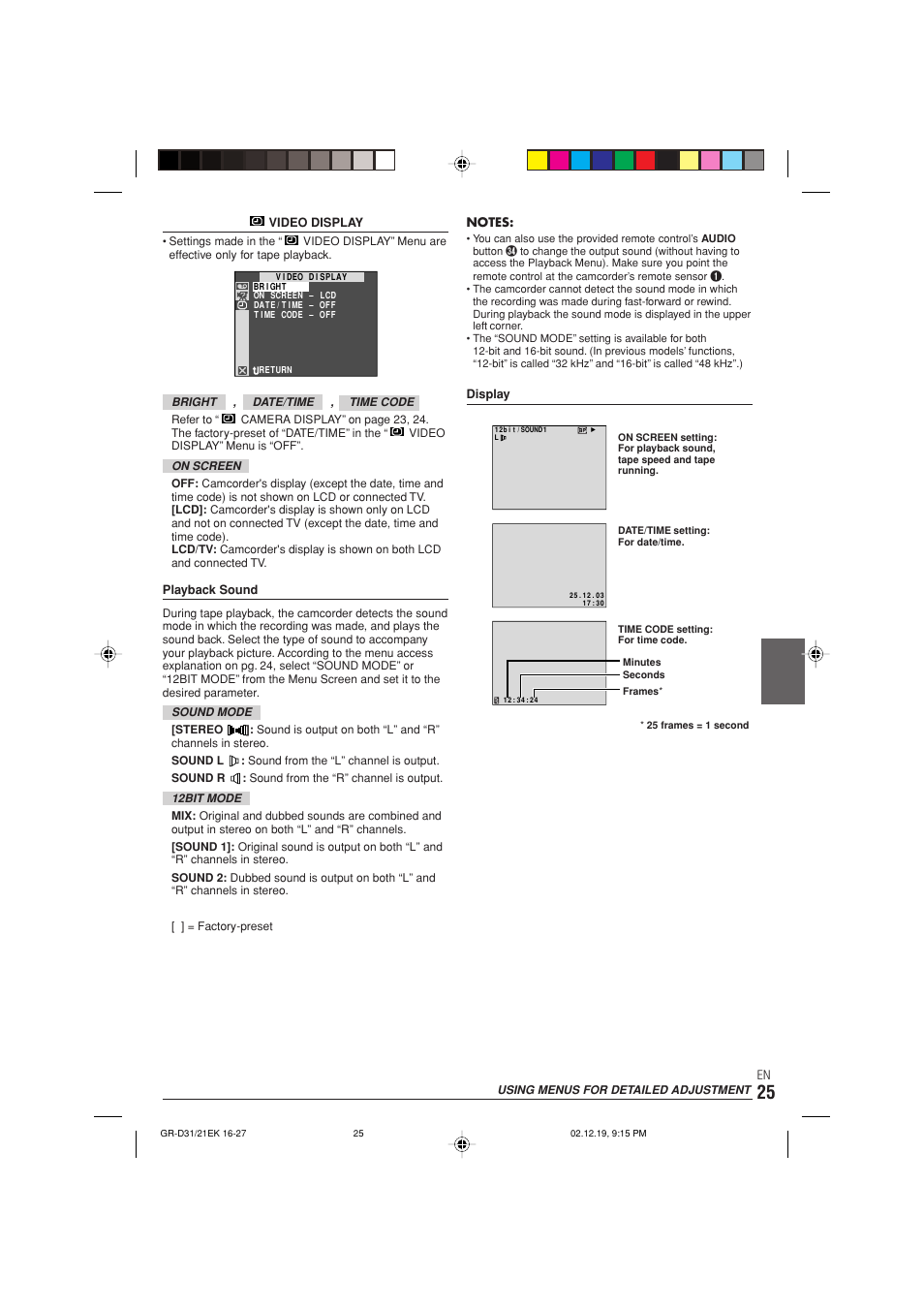 JVC GR-D21 User Manual | Page 25 / 48