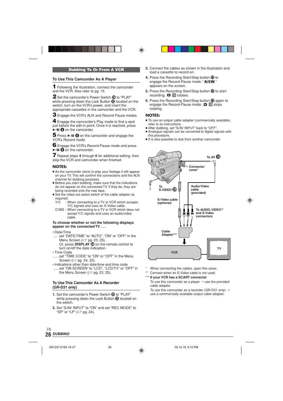 JVC GR-D21 User Manual | Page 26 / 48