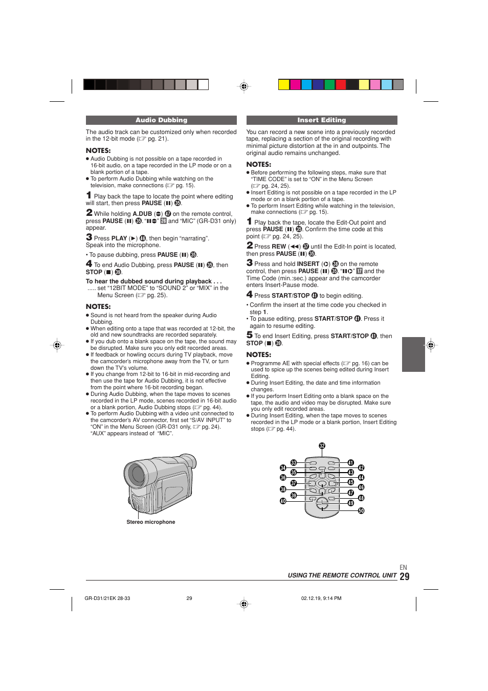JVC GR-D21 User Manual | Page 29 / 48