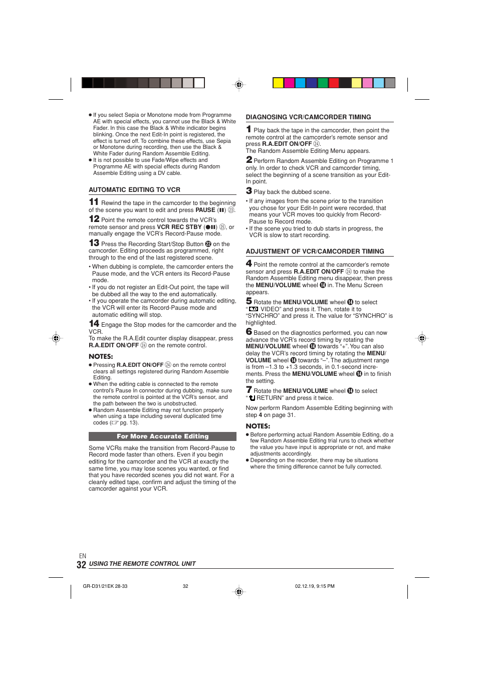 JVC GR-D21 User Manual | Page 32 / 48