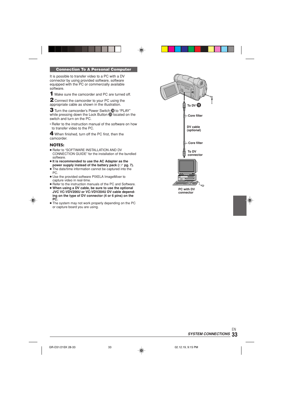 JVC GR-D21 User Manual | Page 33 / 48