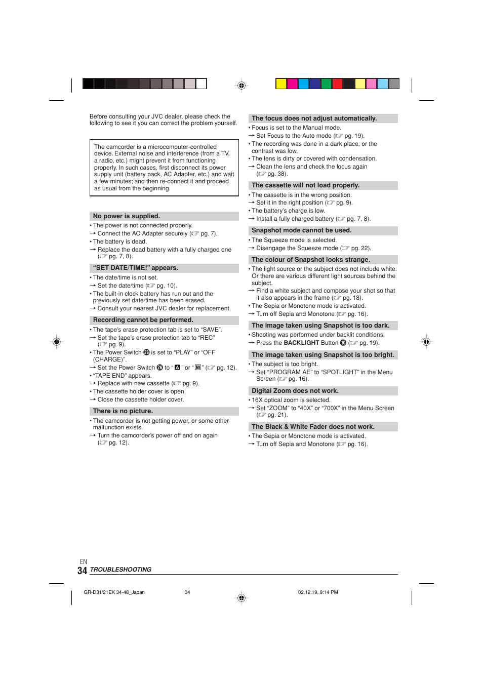 JVC GR-D21 User Manual | Page 34 / 48