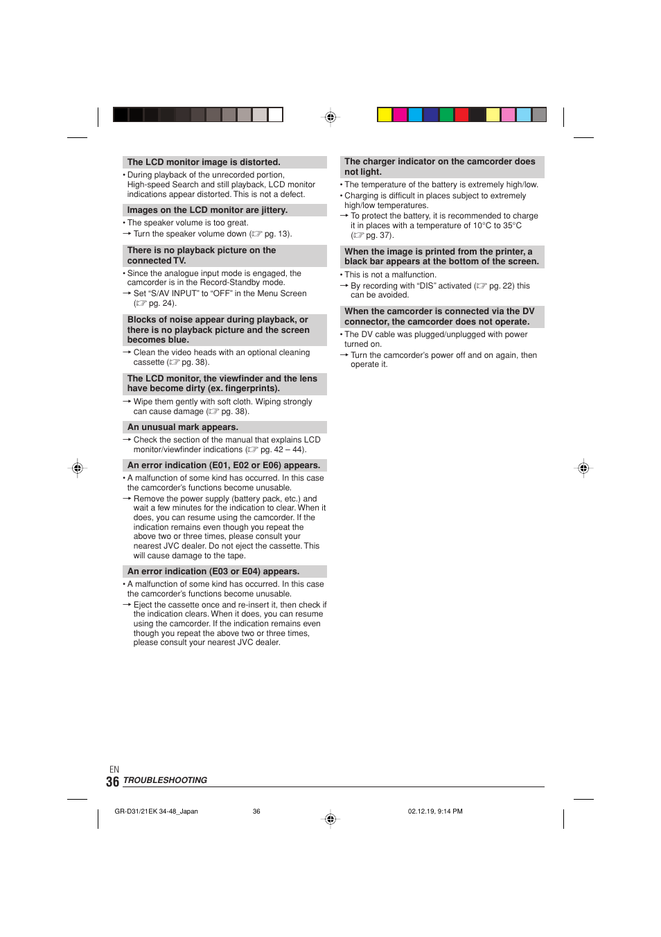 JVC GR-D21 User Manual | Page 36 / 48
