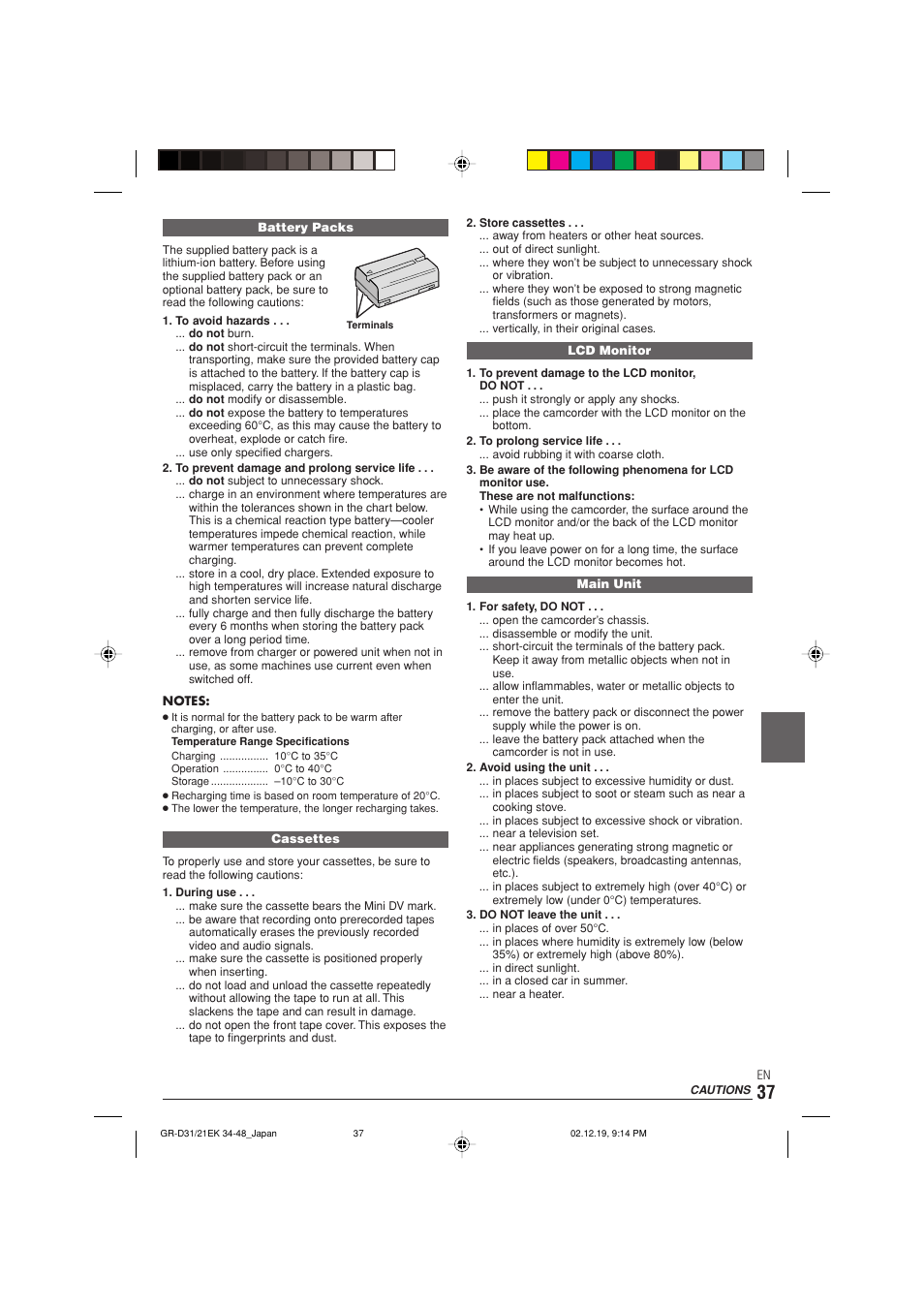 JVC GR-D21 User Manual | Page 37 / 48