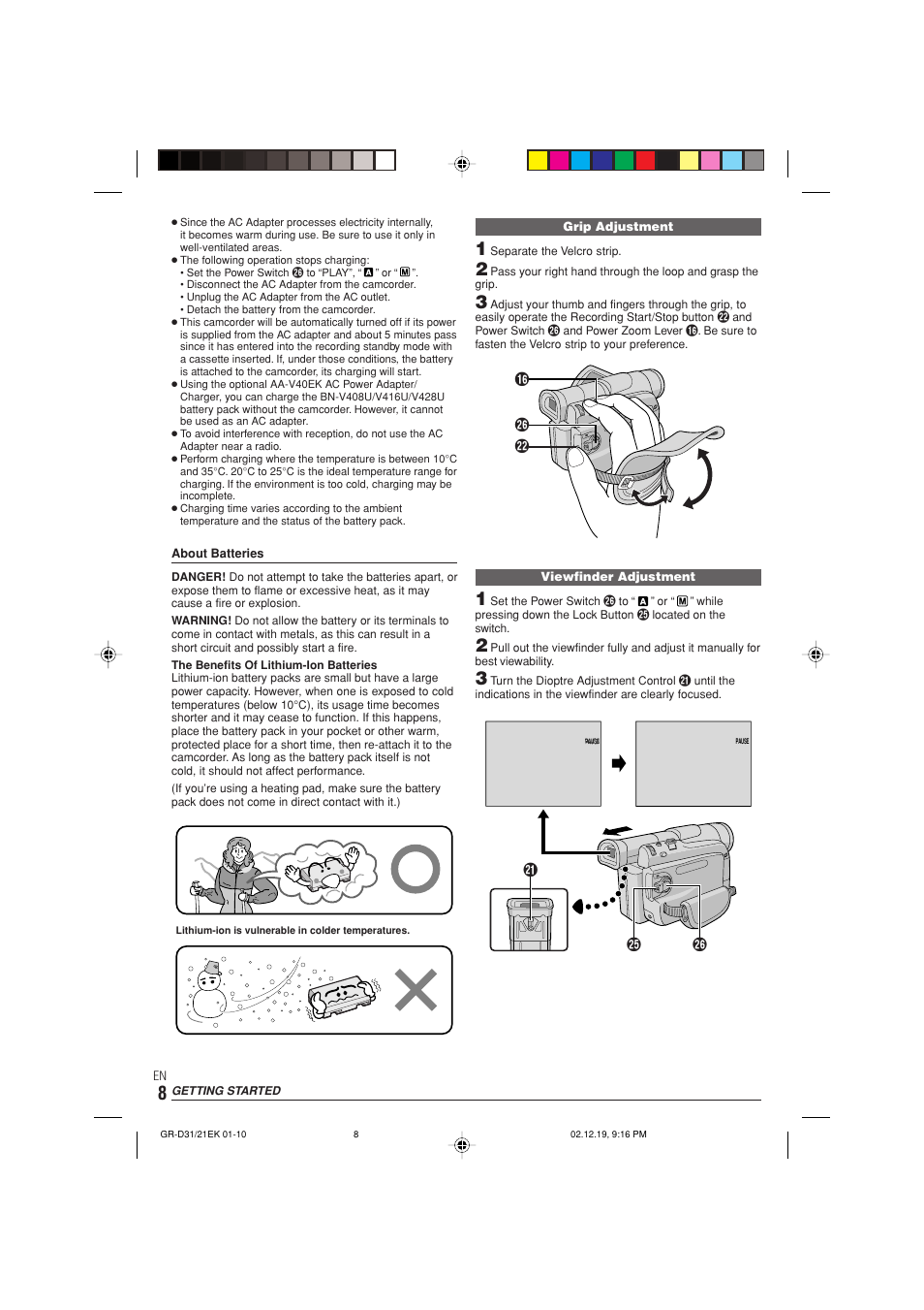 JVC GR-D21 User Manual | Page 8 / 48