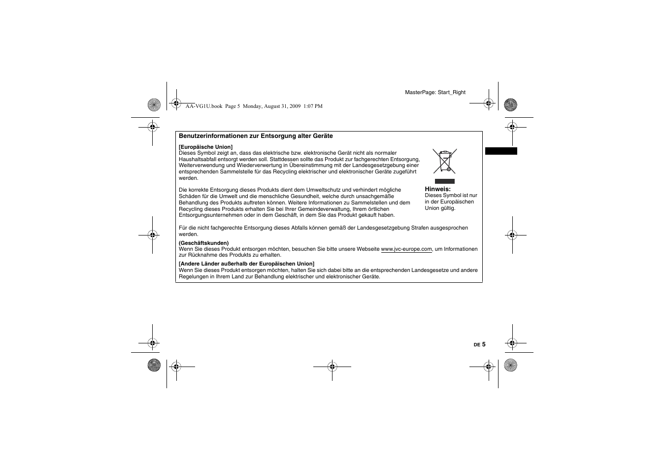 JVC AA-VG1 User Manual | Page 13 / 100