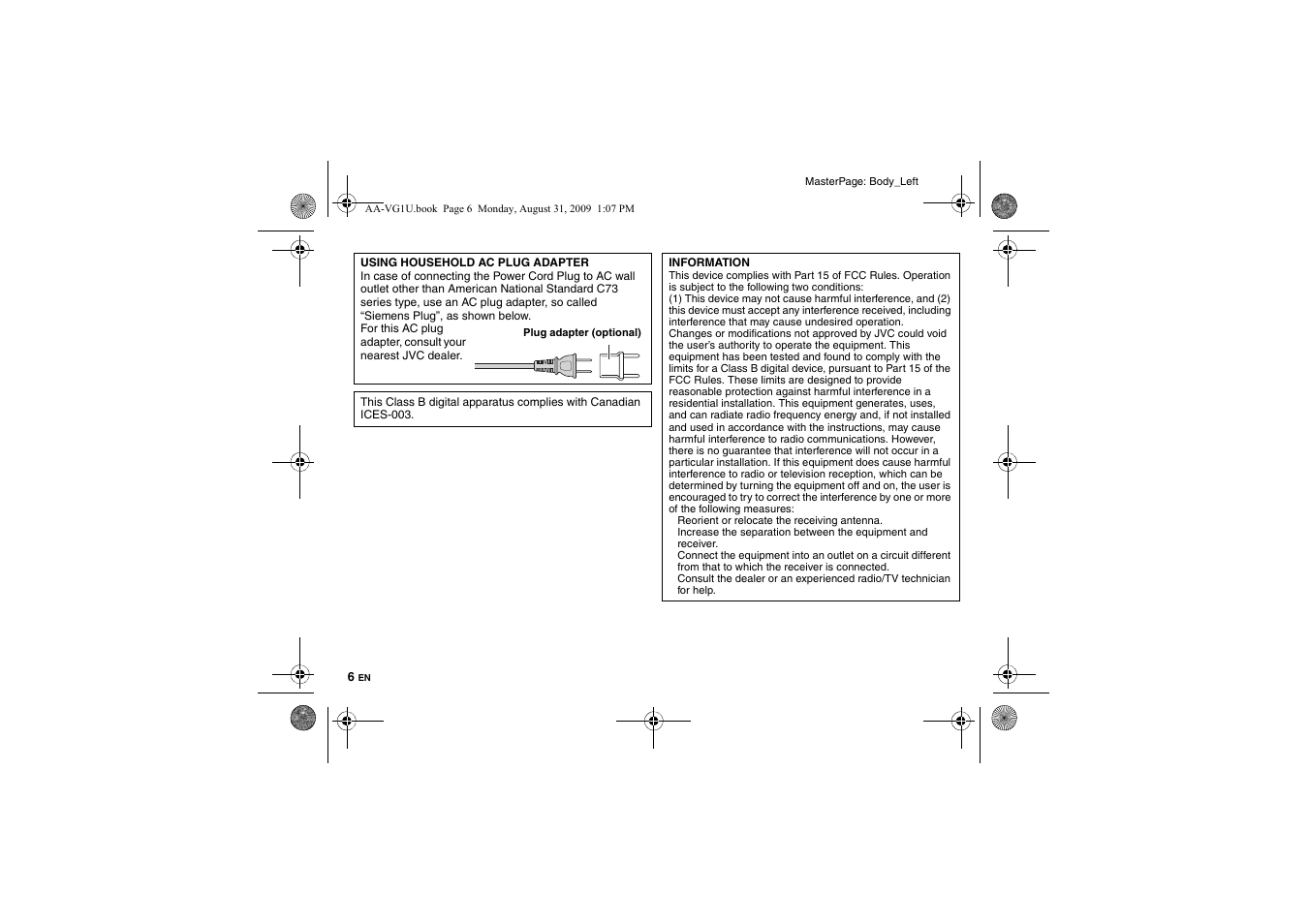 JVC AA-VG1 User Manual | Page 6 / 100