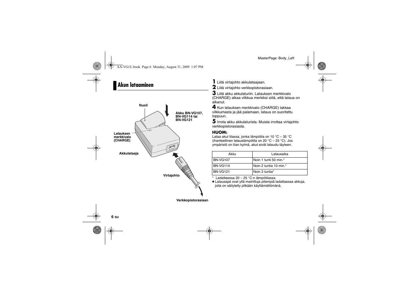 Akun lataaminen | JVC AA-VG1 User Manual | Page 60 / 100