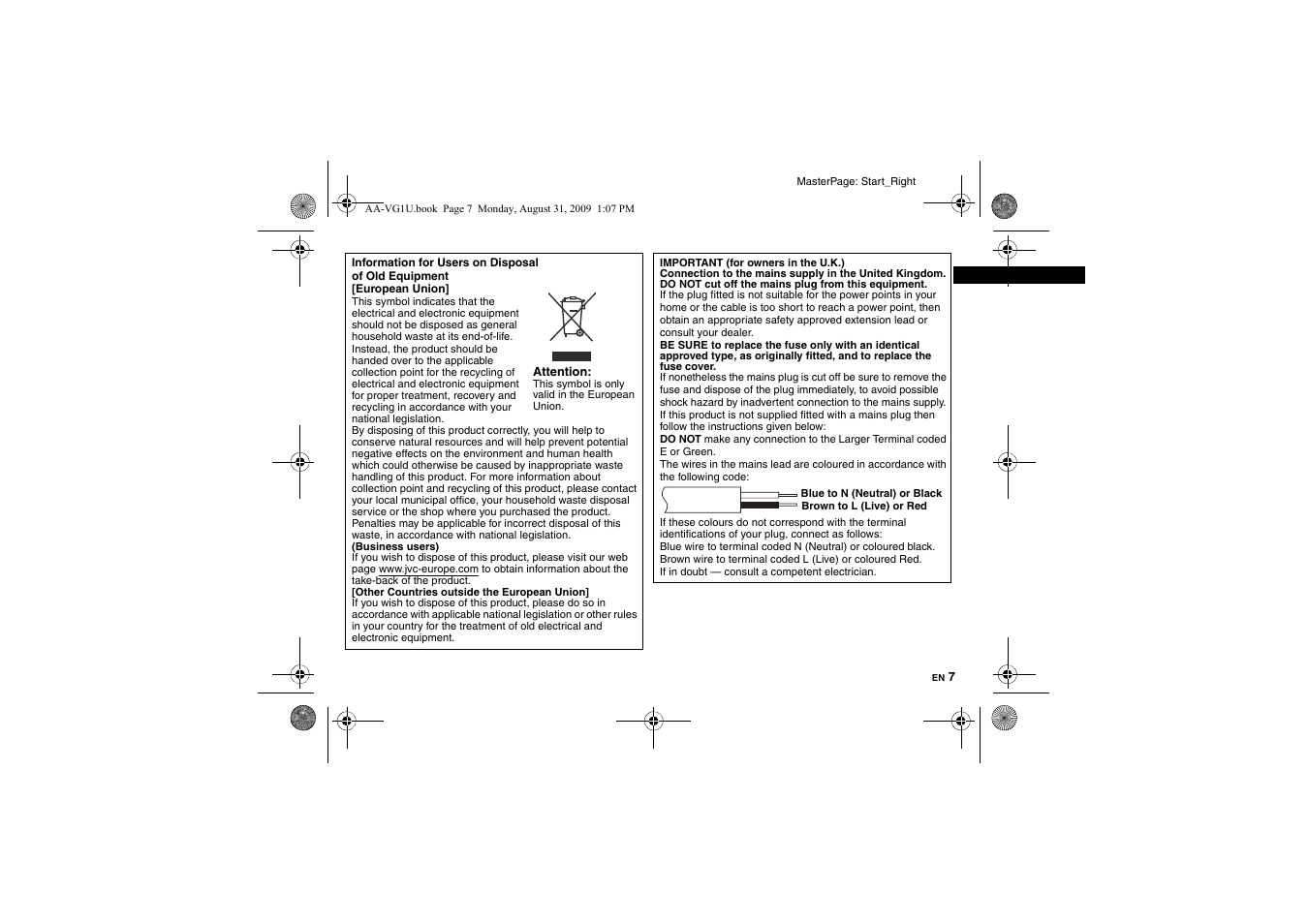 JVC AA-VG1 User Manual | Page 7 / 100