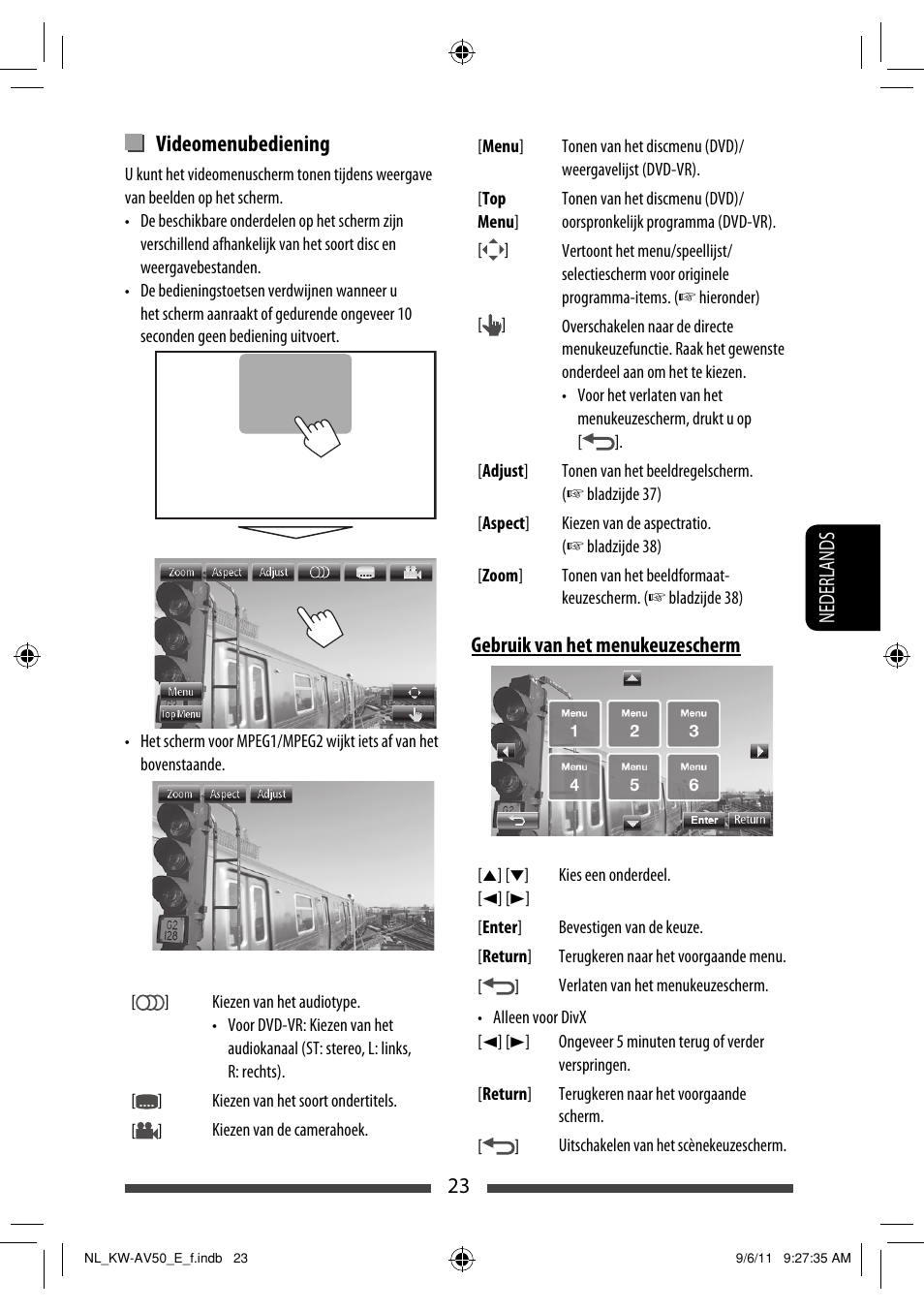 Videomenubediening | JVC KW-AV50 User Manual | Page 197 / 235