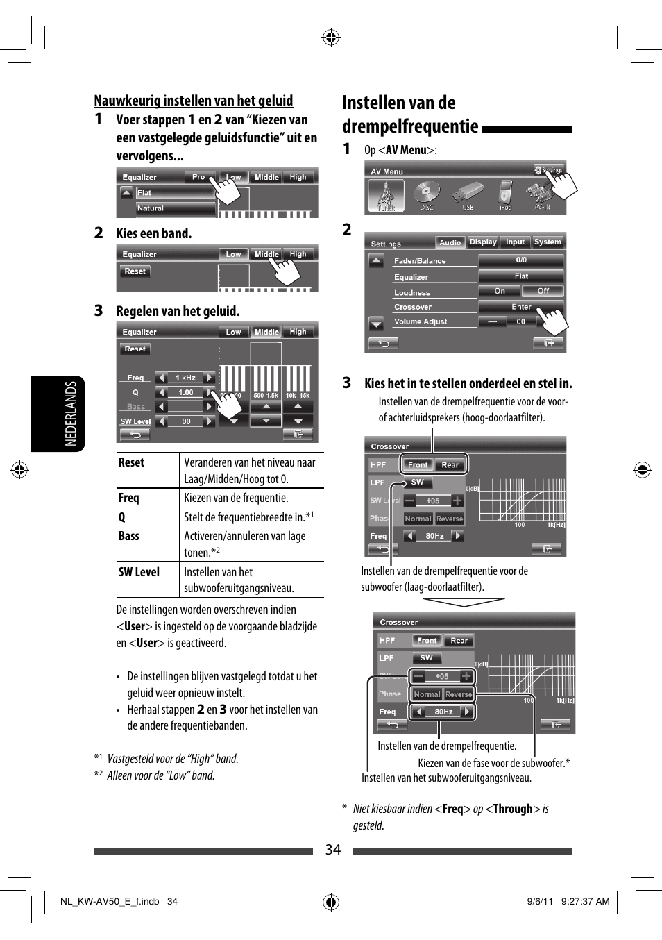 Instellen van de drempelfrequentie | JVC KW-AV50 User Manual | Page 208 / 235