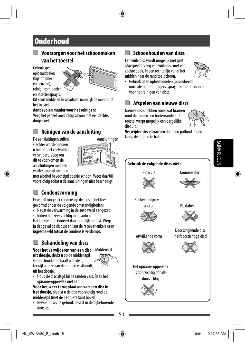 Onderhoud | JVC KW-AV50 User Manual | Page 225 / 235